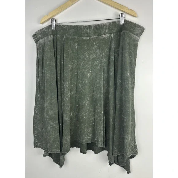 Torrid Handkerchief Mini Skirt Super Soft Washed Olive Plus Size 3 3X Grunge - Picture 2 of 11